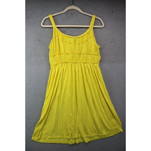 Spense Yellow Braided Straps Babydoll Sundress-Size Large-Viscose - Picture 1 of 10
